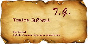 Tomics Gyöngyi névjegykártya